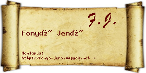 Fonyó Jenő névjegykártya