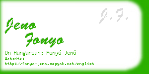 jeno fonyo business card